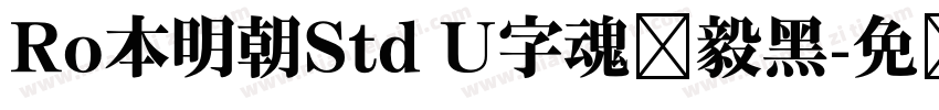 Ro本明朝Std U字魂坚毅黑字体转换
